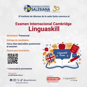 Afiche promocional del Examen Internacional Multinivel Linguaskill